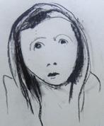 GABY DE PAUW / VROUWENGEZICHT / ORIGINEEL WERK / 40x30cm, Enlèvement ou Envoi