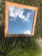 Reuze teak spiegel 75 x 75, Ophalen, Vierkant, Zo goed als nieuw, 75 tot 100 cm