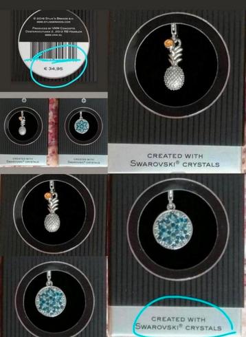 ✓ JEWELRY SET. 80 SWAROVSKI-bedeltjes & 925 zilver beschikbaar voor biedingen