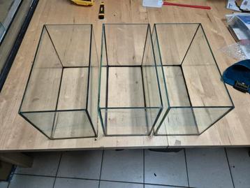 3 kleine volglas aquariums 9 liter  beschikbaar voor biedingen