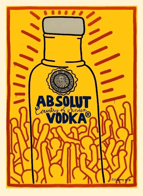Absoluut vodka By Keith haring, Antiek en Kunst, Kunst | Litho's en Zeefdrukken, Ophalen of Verzenden