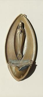 ancien bénitier en métal cuivré, Sainte Vierge 21 x 10cm, Enlèvement ou Envoi