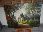 oude schilderij kerkje in dreef, Antiek en Kunst, Ophalen