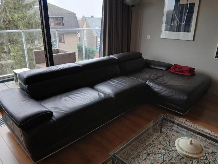 lederen hoeksalon, Huis en Inrichting, Zetels | Zetels, Zo goed als nieuw, Hoekbank, Leer, Ophalen