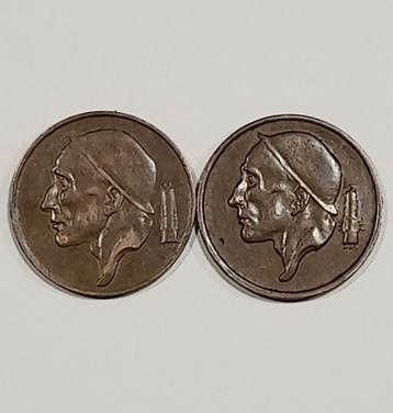 2 x 50 centiem Monetair Brons type Mijnwerker      (854) beschikbaar voor biedingen