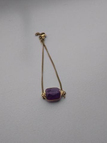 Armband verguld met amethyst beschikbaar voor biedingen