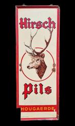 Emaille reclamebord Hirsch Pils Hoegaerde, Verzamelen, Ophalen, Gebruikt, Reclamebord