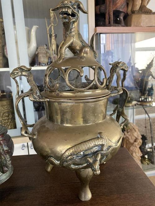 Waardevolle antieke Chinese wierookbrander met deksel, Antiek en Kunst, Antiek | Brons en Koper, Brons, Ophalen of Verzenden