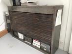 Prachtige vintage boekenkast met metalen rolluik, Ophalen, Met plank(en), 100 tot 150 cm, Zo goed als nieuw