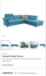 Canapé d'angle Calang Tissu - Bleu clair - Méridienne longue, Utilisé, Enlèvement ou Envoi, Tissus