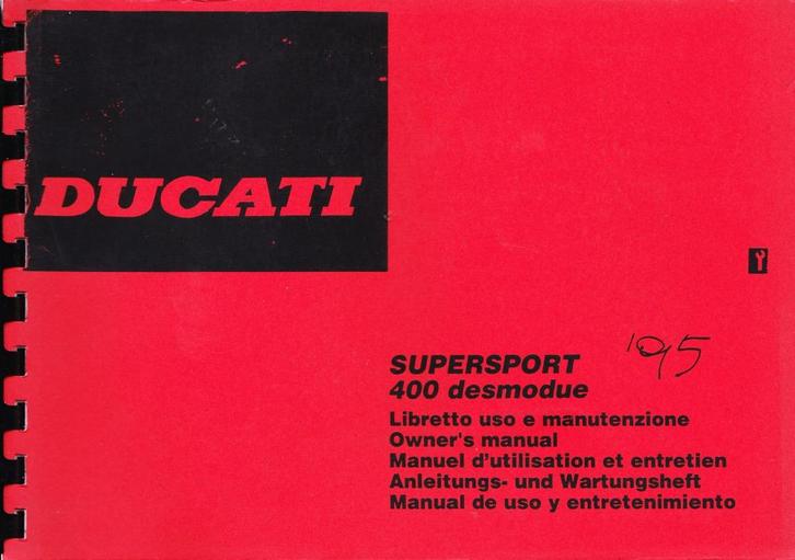 Ducati Supersport 400 Owners-Manual, Motoren, Handleidingen en Instructieboekjes, Ducati, Ophalen of Verzenden