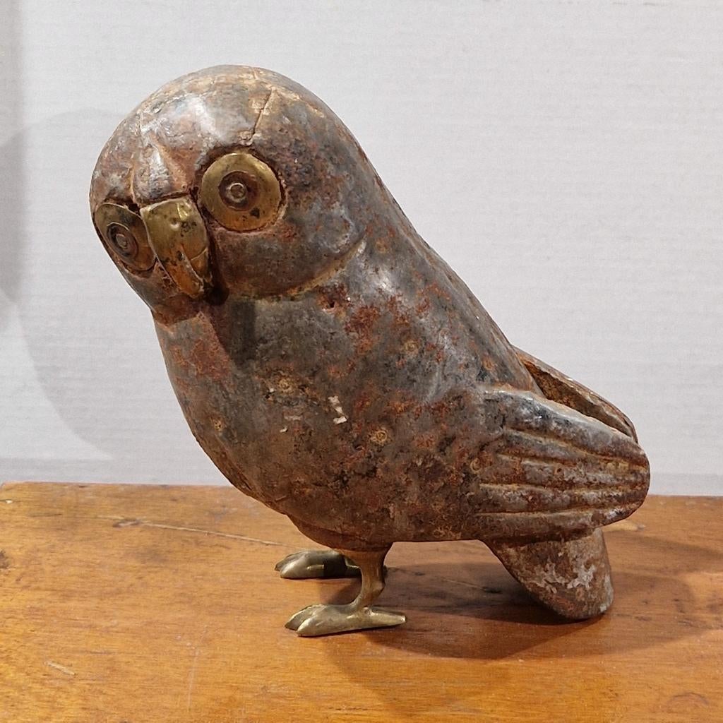 Uil naar of van Sergio Bustamante uit hout , koper en ijzer, Huis en Inrichting, Woonaccessoires | Boeddhabeelden, Ophalen of Verzenden