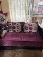 Salon Marocain de trois canapé avec sa table, Salon Oriental Marocain en bois, Enlèvement, Utilisé, Tissus