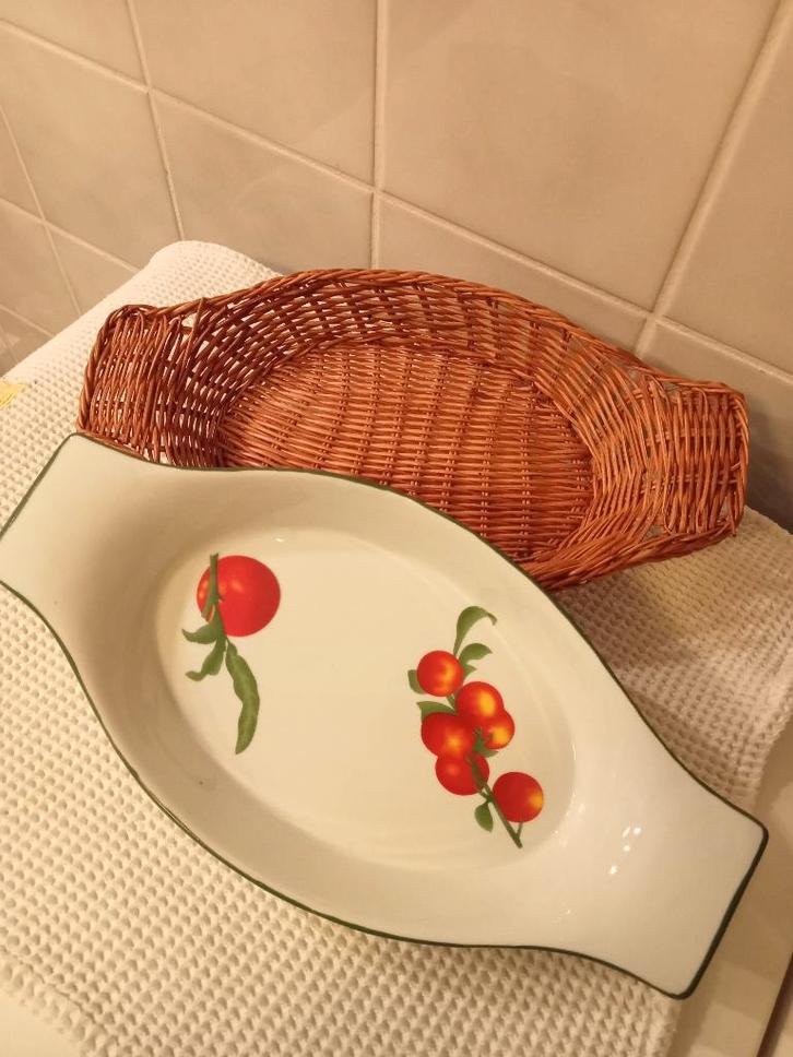 lot de 2 plats motif " tomates " avec panier de service, Maison & Meubles, Cuisine | Vaisselle, Neuf, Récipient(s), Autres styles