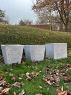 Blauwe hardstenen bloempotten, Tuin en Terras, Ophalen, Zo goed als nieuw, Vierkant