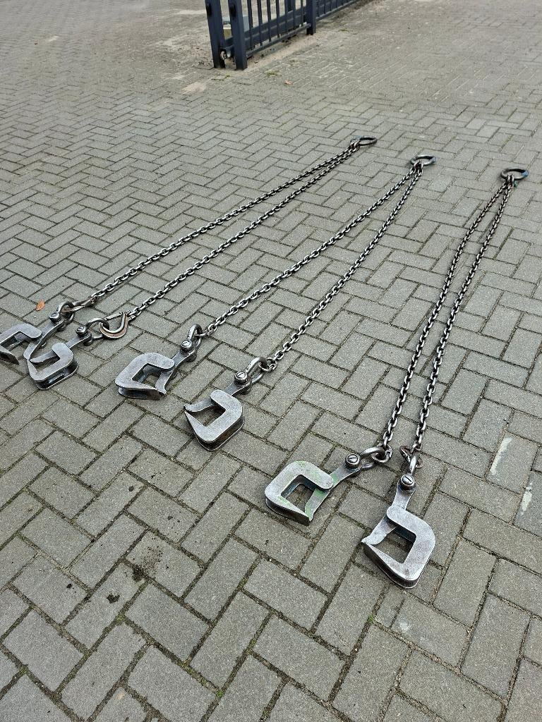 2 sprong ketting met horizontale platenklem 2,50 m lang, Ophalen, Gebruikt