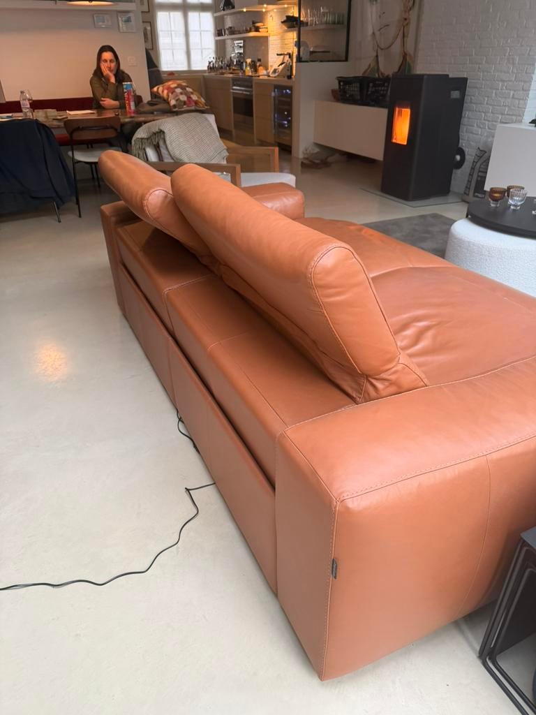 Leren 2 zit relax, Huis en Inrichting, Ophalen, Zo goed als nieuw