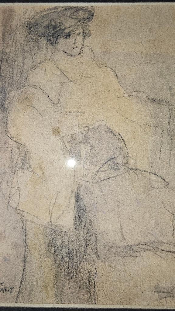 Isaac Israëls  Uniek werk  Tekening op papier  Gesigneerd, Ophalen