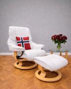 Incroyablement beau Stressless Reno & Hocker, Enlèvement ou Envoi, Comme neuf, Bois, Scandinavisch