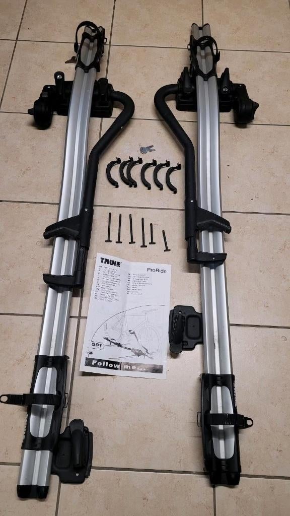 Thule Pro Ride - compleet - 2 stuks 2 maal gebruikt - BMW, Autos : Divers, Porte-vélos, Comme neuf, Galerie de toit, 2 vélos, Vélo électrique