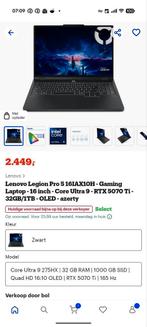 lenovo legion pro 5 16iax10h rtx 5070 ti OLED, Computers en Software, Ophalen, Azerty, 32 GB