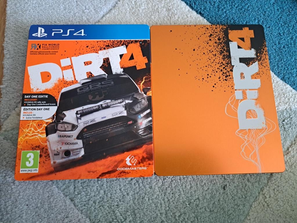 Ps4 dirt 4 day one edition steelcase, Games en Spelcomputers, Ophalen, 1 speler, Racen en Vliegen, Zo goed als nieuw