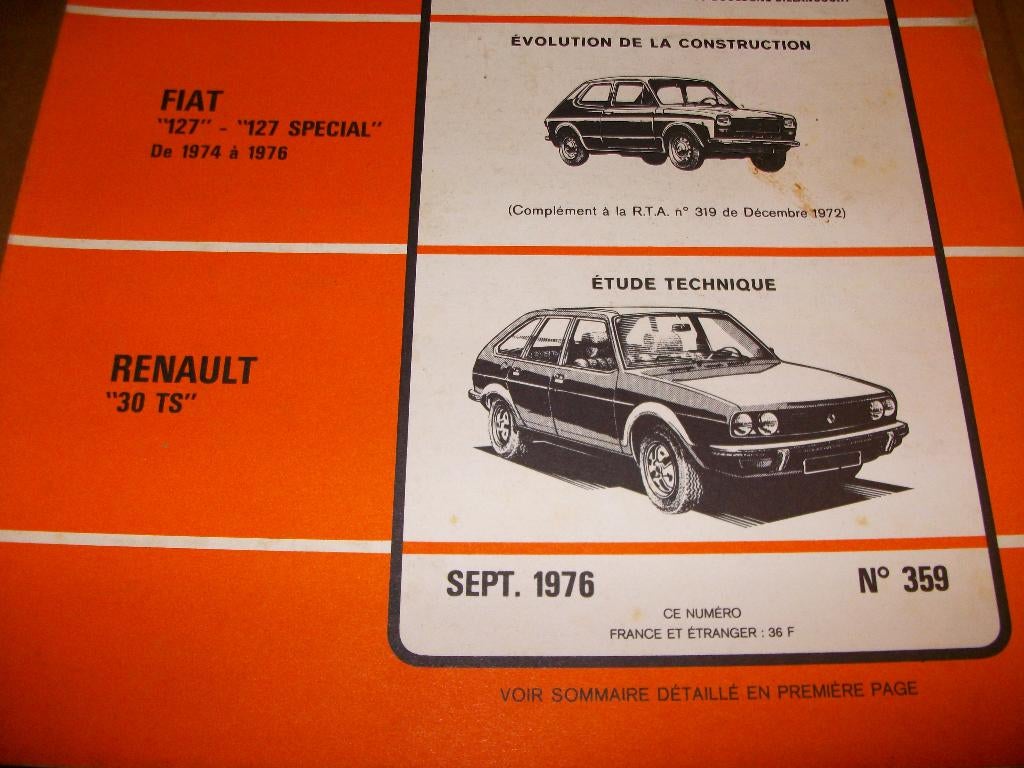 revue technique renault R30 V6 de 1975-1976, Enlèvement ou Envoi