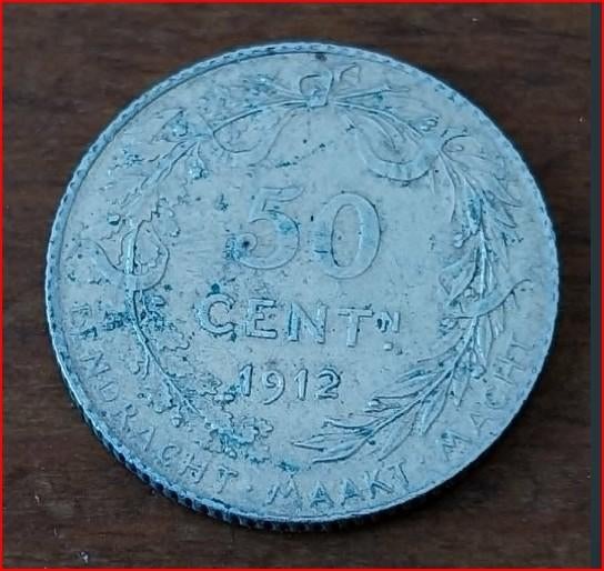 België Zilveren muntje 50 Cent, Zilver, Ophalen of Verzenden, Losse munt, Zilver