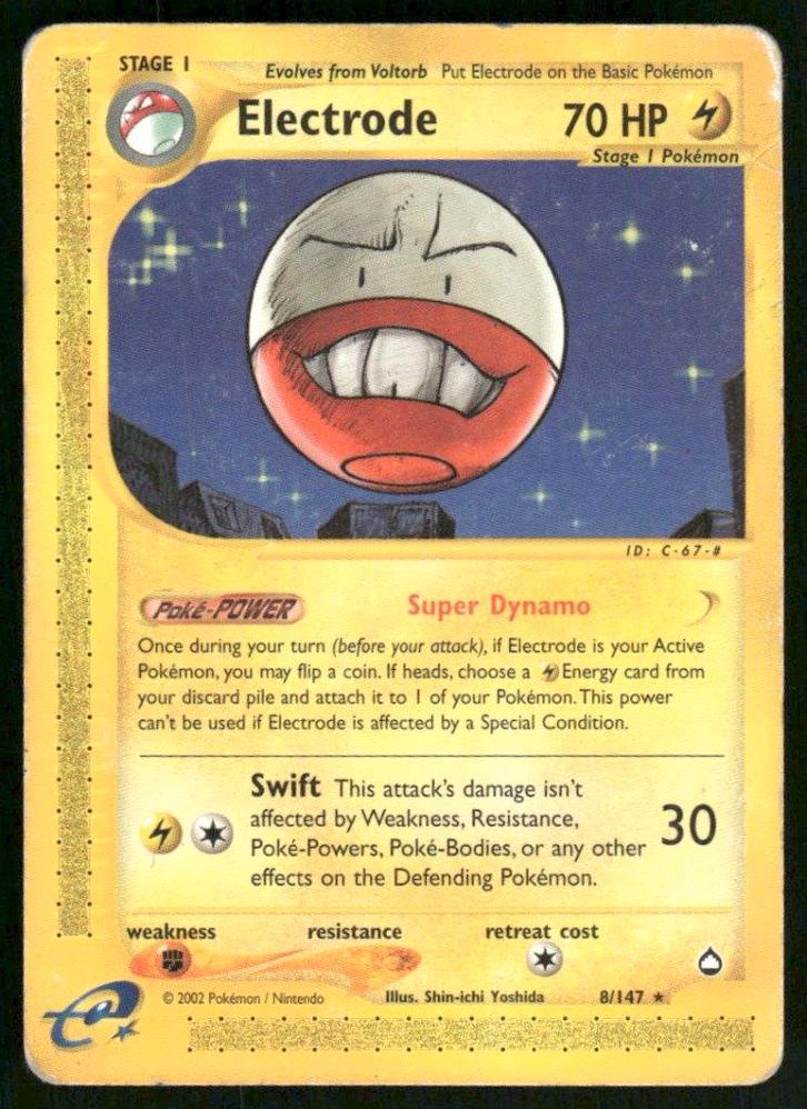 Electrode 8/147 - Aquapolis, Hobby en Vrije tijd, Verzamelkaartspellen | Pokémon, Gebruikt, Verzenden