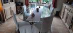Table en verre + 6 chaises, Maison & Meubles, Tables | Tables à manger, Comme neuf, Enlèvement, Ovale, 200 cm ou plus