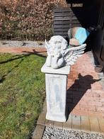Tuinbeeld op sokkel  -  Engel, Ophalen, Gebruikt, Engelenbeeld