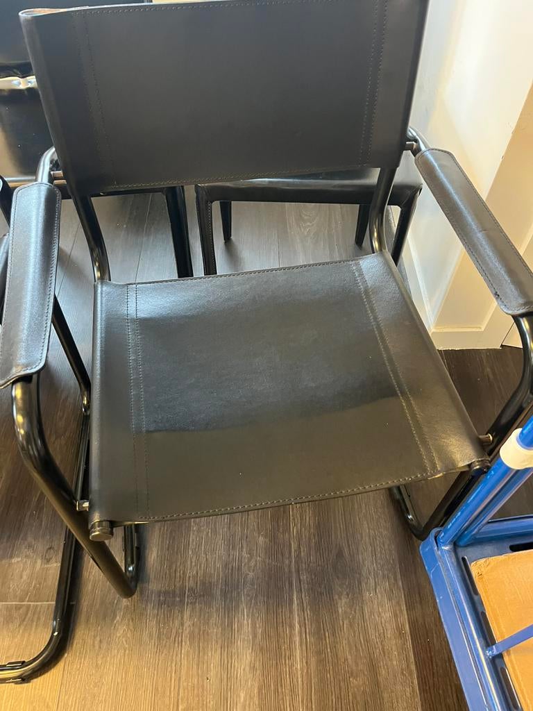 Ewarte stoelen leder, 3 stuks, Huis en Inrichting, Stoelen, Ophalen, Gebruikt, Drie, Zwart