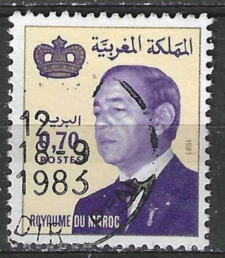 Maroc 1982 - Yvert 915 - Roi Hassan II - 70 s. (ST), Timbres & Monnaies, Timbres | Afrique, Affranchi, Maroc, Envoi