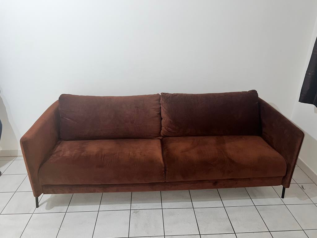 Beau fauteuil marron moderne de 2 m, Enlèvement, Comme neuf, Tissus