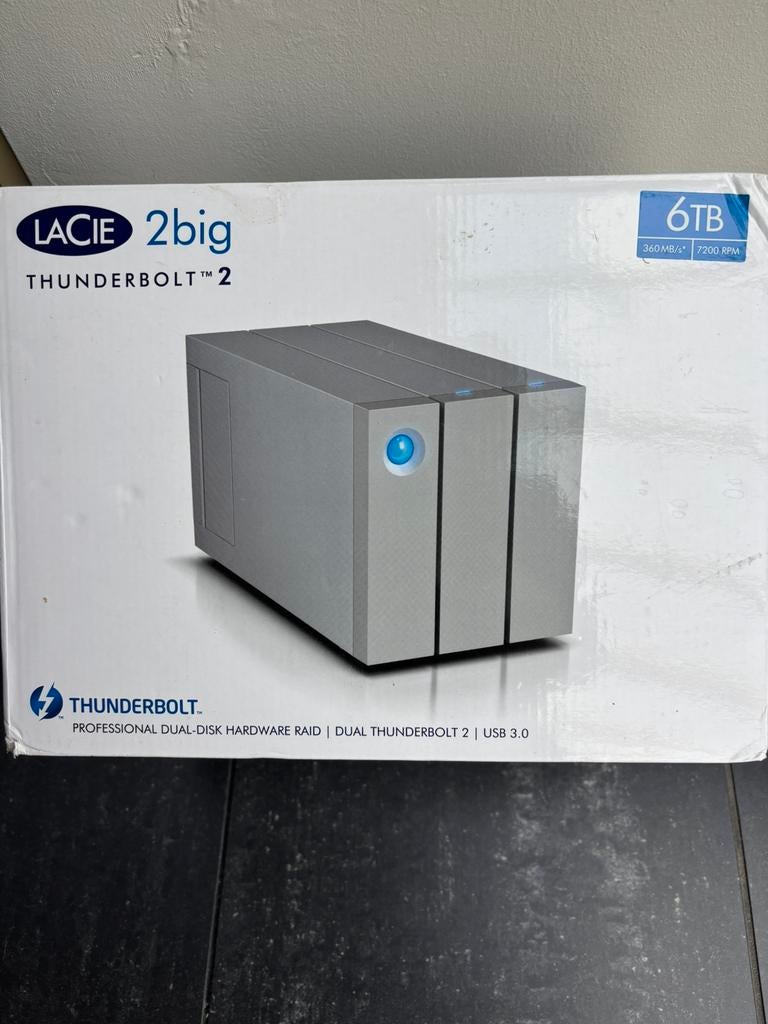 LaCie 6TB 2big Thunderbolt2, Computers en Software, Harde schijven, Ophalen, Intern, Thunderbolt, LaCie