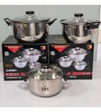 NOUVEAU - Ensemble d'ustensiles cuisine Haus 6X casseroles, Neuf, Inox, Enlèvement ou Envoi, Plaque céramique