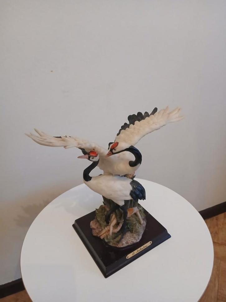 Japanse kraanvogelsculptuur A. Sabatini - Italiaans, Antiek en Kunst, Antiek | Keramiek en Aardewerk, Ophalen of Verzenden