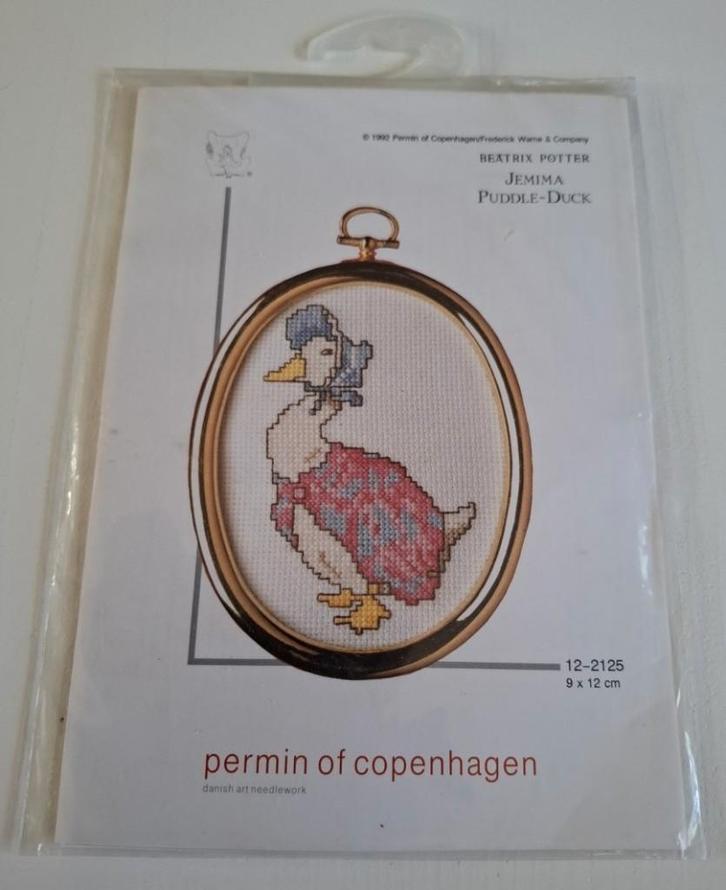 Vintage Permin borduurpakketje Beatrix Potter, 12-2125, Hobby & Loisirs créatifs, Broderie & Machines à broder, Broderies à la main