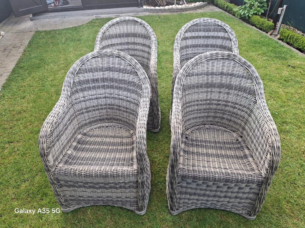 4 fauteuils de jardin, Jardin & Terrasse, Chaises de jardin, Comme neuf, Aluminium, Enlèvement