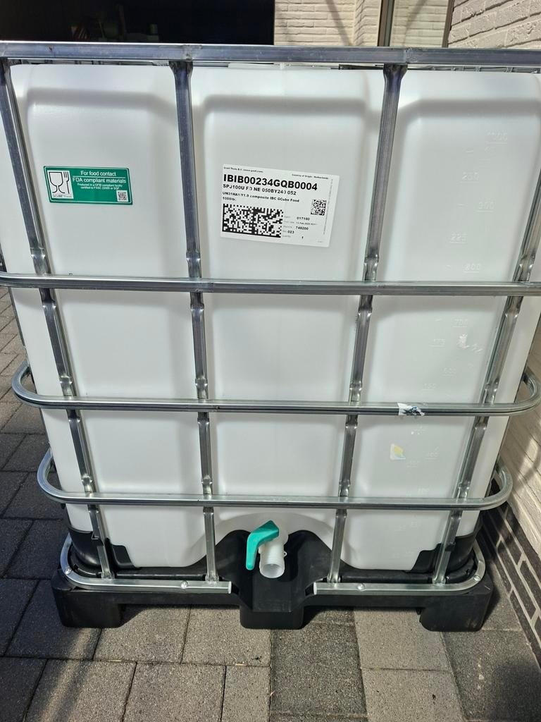 Ibc container, waterton, regenvat 1000 liter, Tuin en Terras, Regentonnen, Ophalen, Kunststof