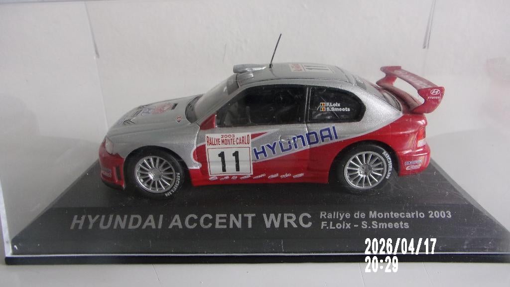 HYUNDAI ACCENT WRC.LOIX MONTE-CARLO 03.IXO 1/43 IMPEC, Hobby en Vrije tijd, Modelauto's | 1:43, Zo goed als nieuw, Auto, Overige merken