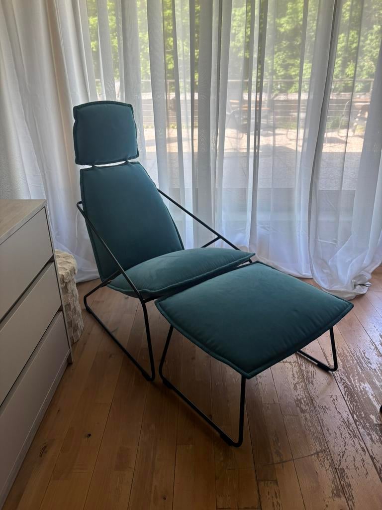 Zetel + poef, Huis en Inrichting, Zetels | Zetels, Ophalen, Gebruikt