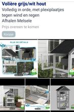 Grijs-witte houten volière, Animaux & Accessoires, Oiseaux | Cages & Volières, Enlèvement, Utilisé, Bois, Volière