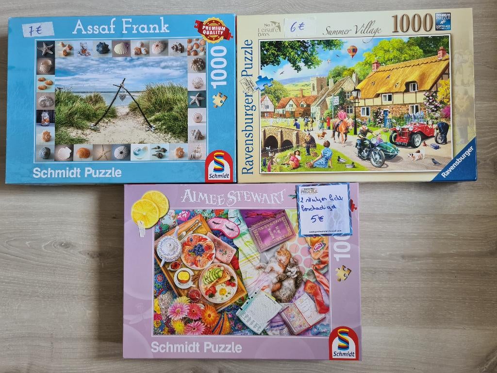 3 Puzzels (15€ samen) ook apart te koop, Hobby en Vrije tijd, Ophalen, 500 t/m 1500 stukjes, Legpuzzel