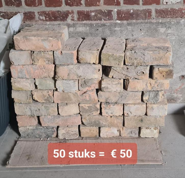 Oude recuperatie bakstenen - geel, Bricolage & Construction, Briques, Briques, Enlèvement