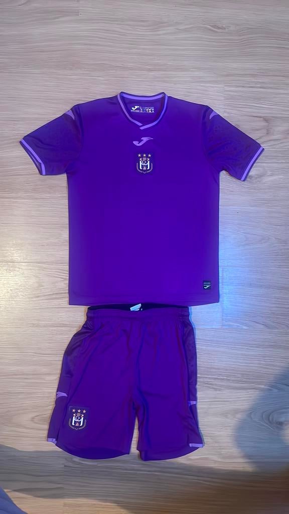 Rsca anderlecht 2024-2025 thuis shirt paars xs + short xs, Maat XS of kleiner, Ophalen of Verzenden, Zo goed als nieuw, Shirt