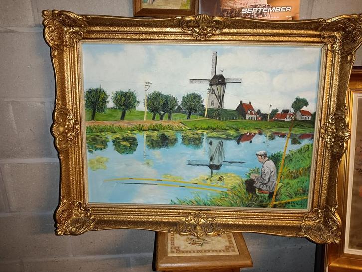 Visser te Brugge, Antiek en Kunst, Kunst | Schilderijen | Klassiek, Ophalen
