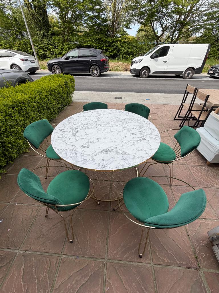 Tafel met 6 stoelen, Huis en Inrichting, Ophalen, Nieuw, Rond