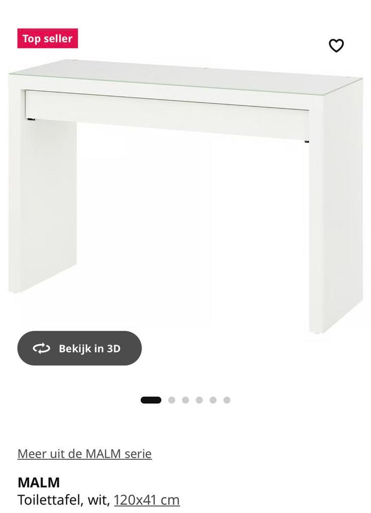 Kaptafel Ikea Malm nieuw, Maison & Meubles, Tables | Coiffeuses, Comme neuf, Enlèvement