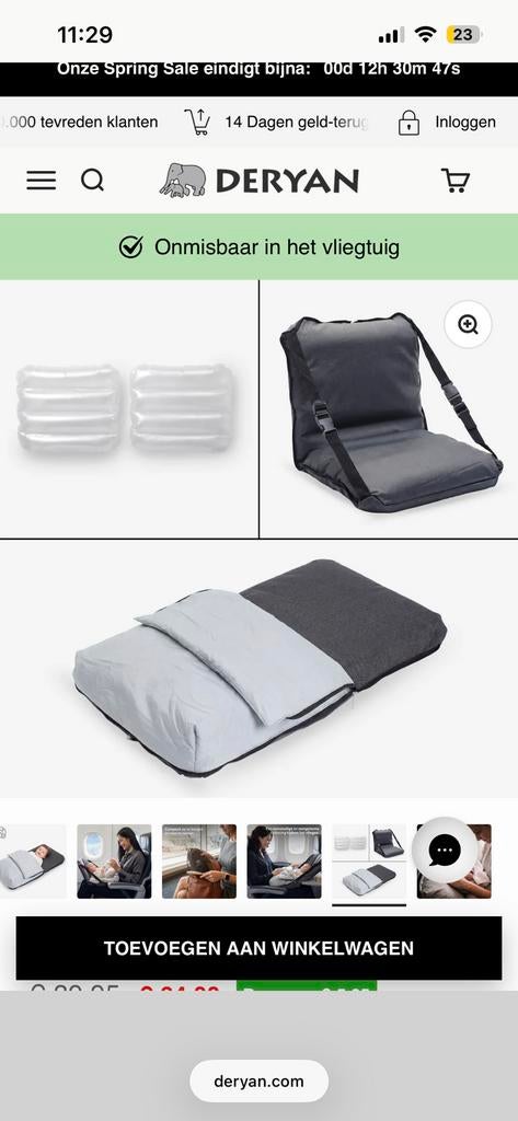 Deryan slaapmatrasje vliegtuig, Ophalen, Zo goed als nieuw